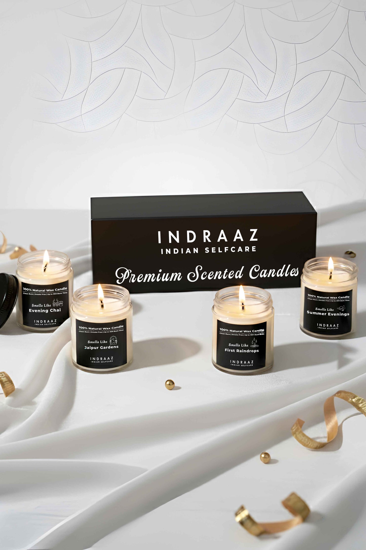 Gift Pack of 4 Organic Scented Candles